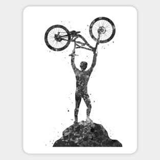 Mountain bike black and white Sticker